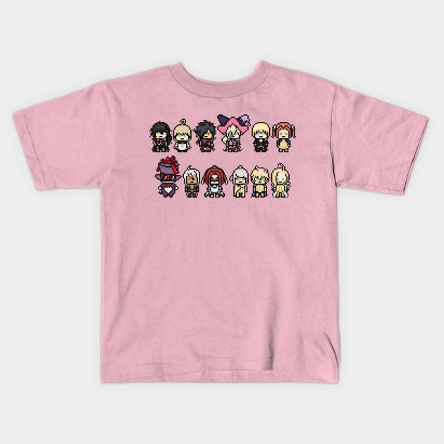 Berseria Cast Pixel Art Kids T-Shirt by Tatsu_chan